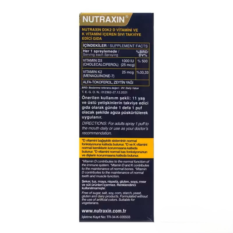 Nutraxin Vitamin D3K2 Sprey